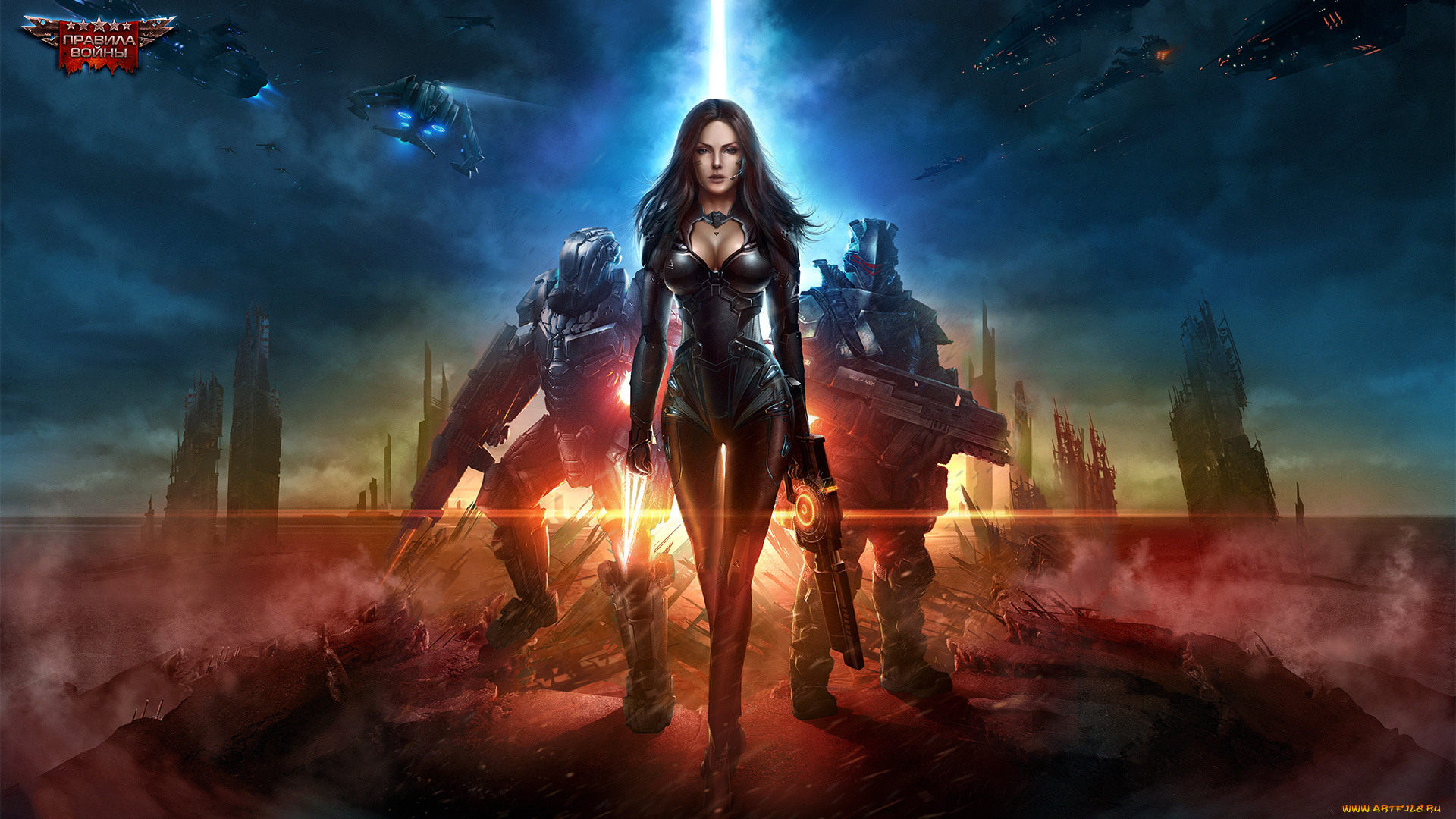 видео, игры, ~~~другое~~~, оружие, роботы, взгляд, фон, девушка, униформа