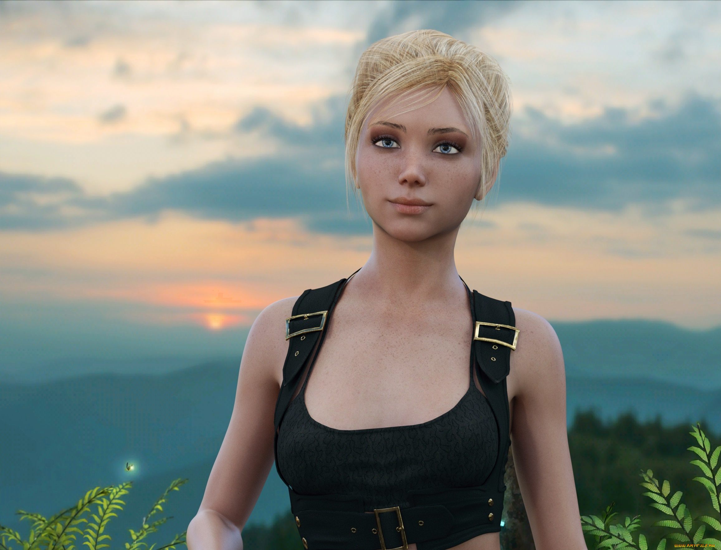 3д, графика, люди, , people, девушка, взгляд, фон