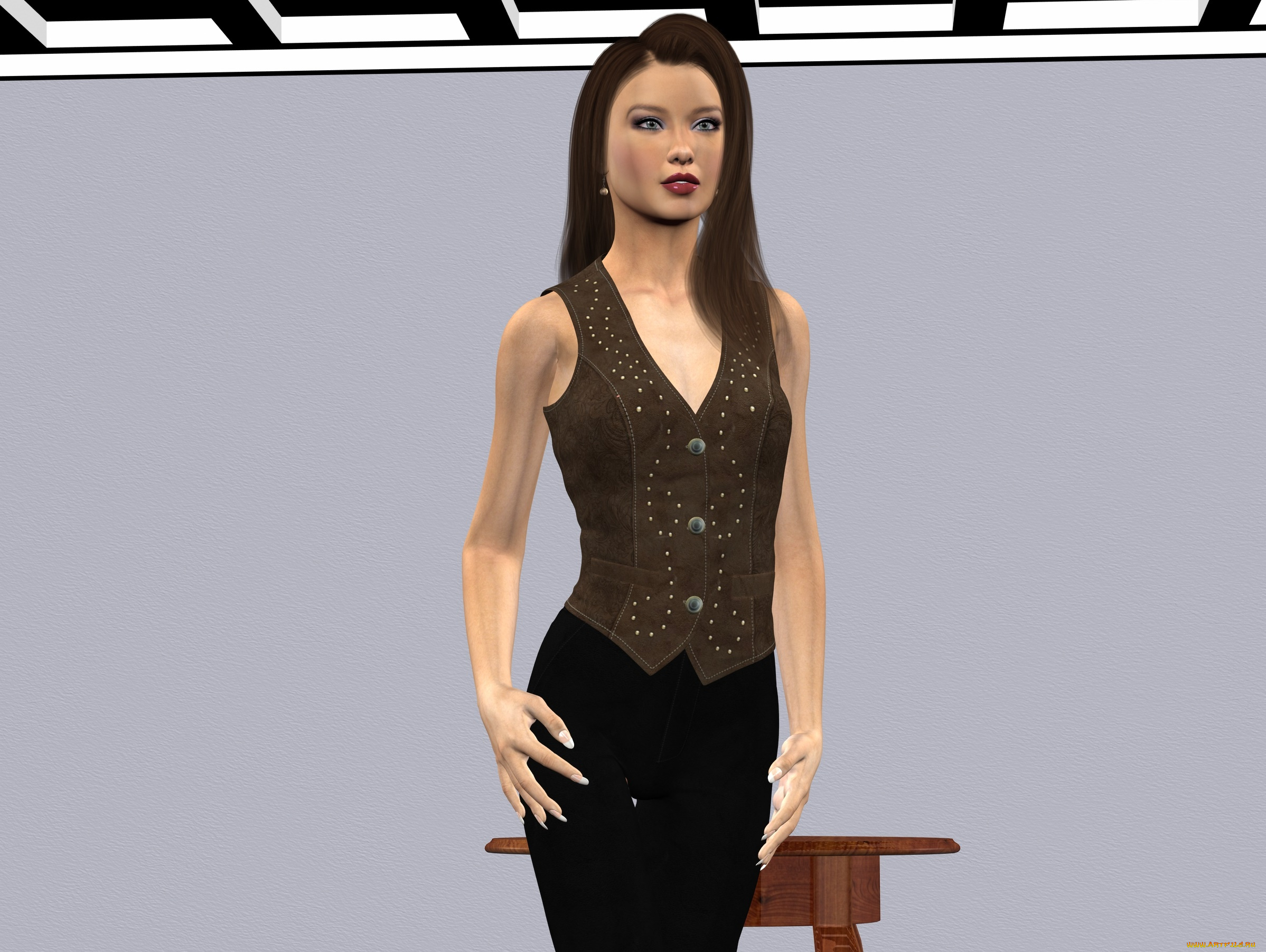 3д, графика, люди, , people, девушка, взгляд, фон