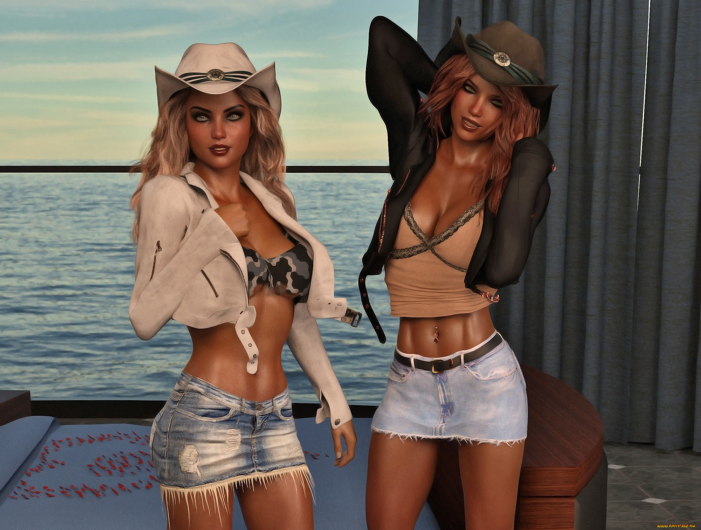 3д, графика, люди, , people, девушки, взгляд, фон