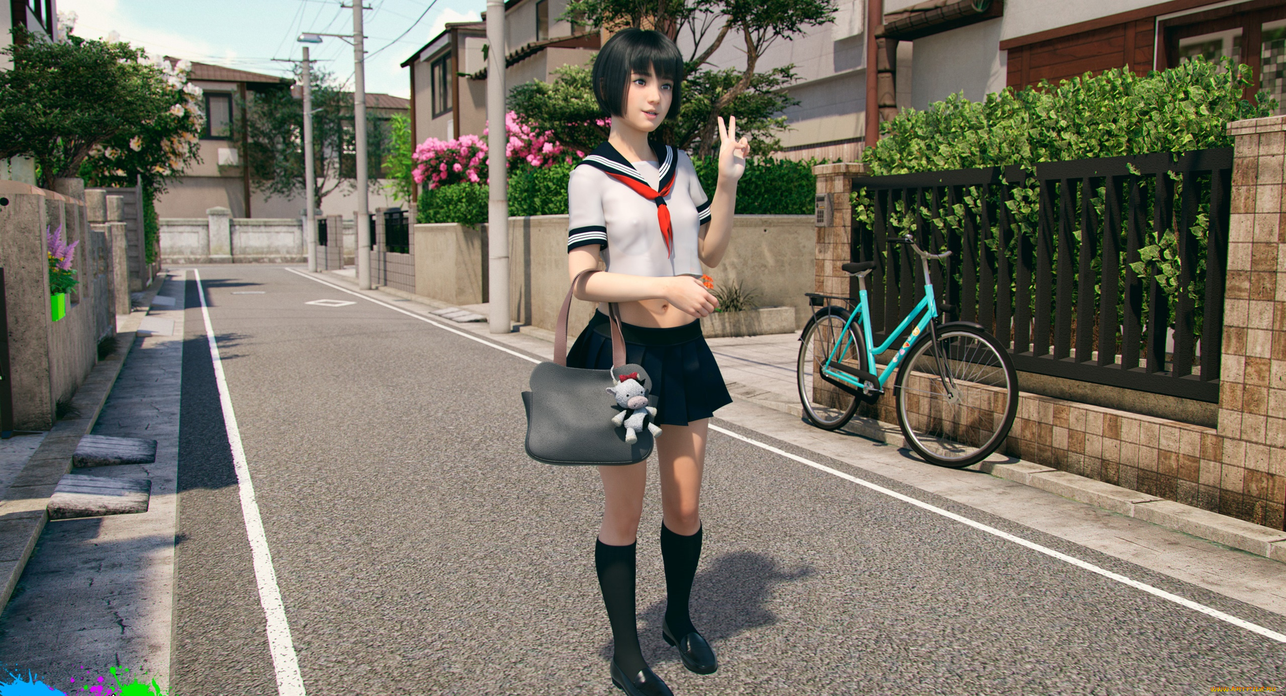 3д, графика, люди, , people, девушка, взгляд, фон