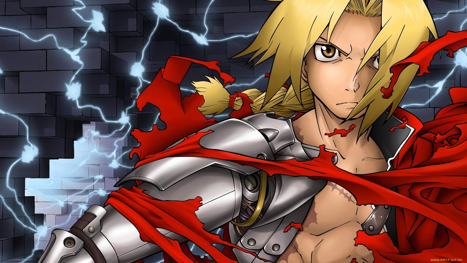 аниме, fullmetal, alchemist, ученый, эдвард, протез, edward, алхимик, elric, парень