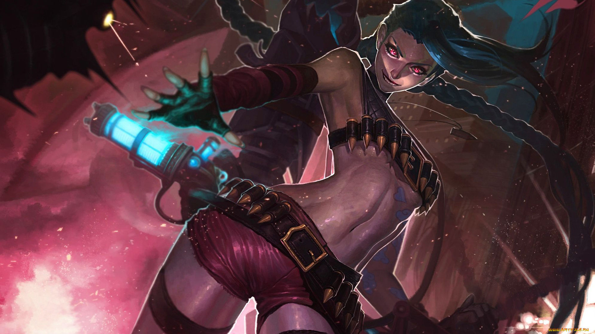 видео, игры, league, of, legends, патроны, косы, девушка