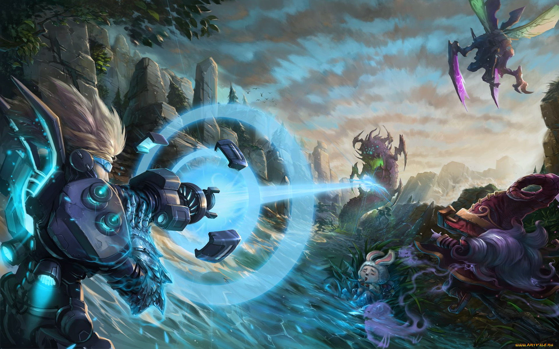 видео, игры, league, of, legends, скалы, магия, существа