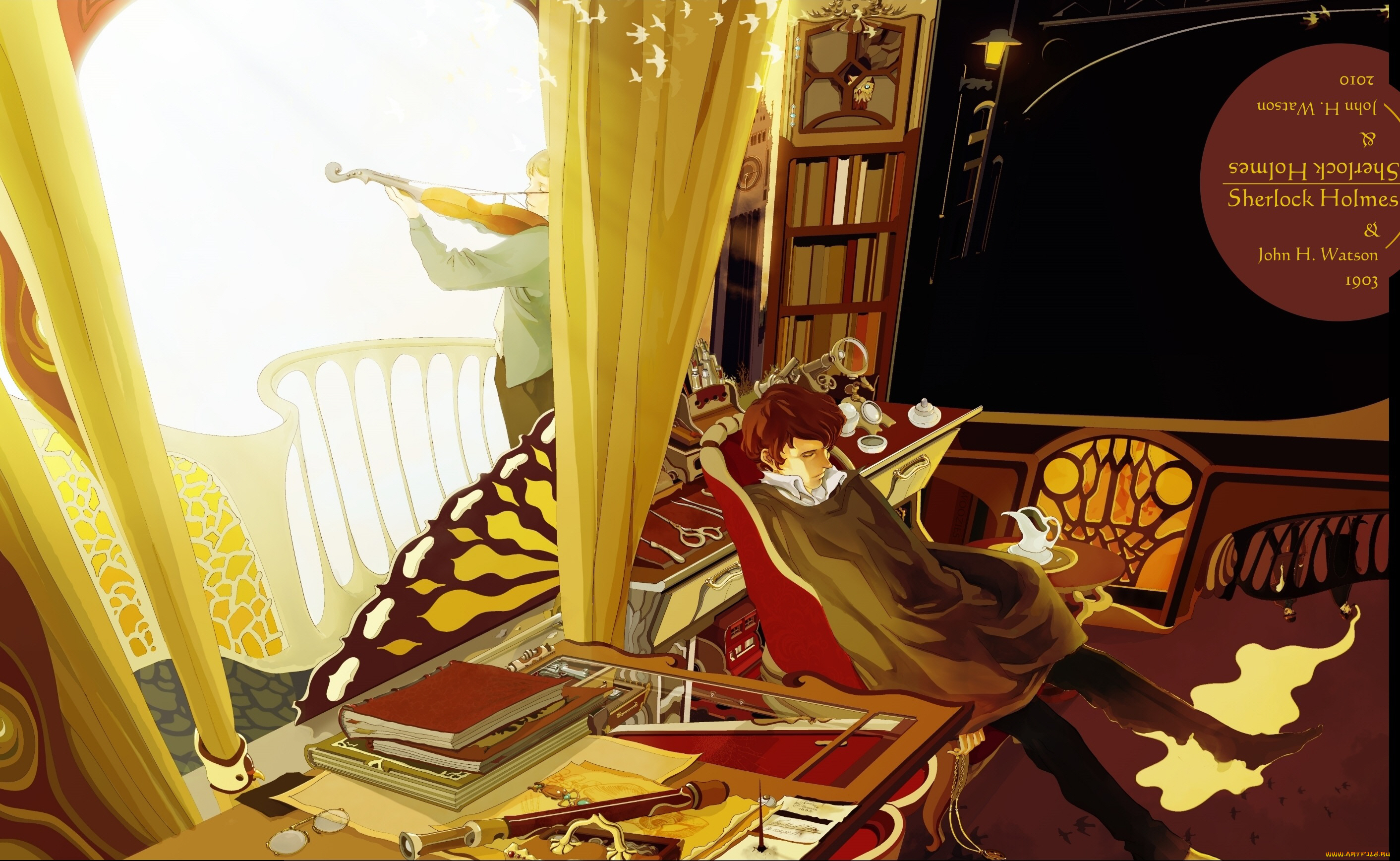 sherlock, bbc, рисованное, кино, sherlock, bbc