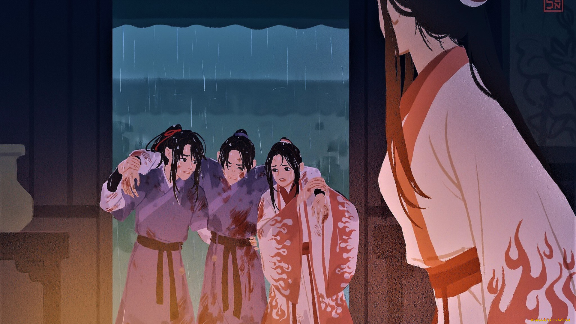 аниме, mo, dao, zu, shi, вэнь, цинь, нин, вэй, усянь, цзян, чэн, дождь, кровь