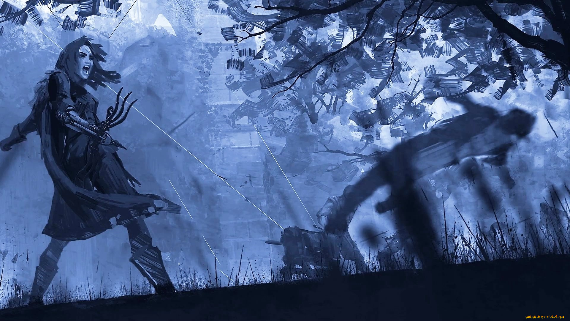 видео, игры, hood, , outlaws, &, legends, девушка, оружие