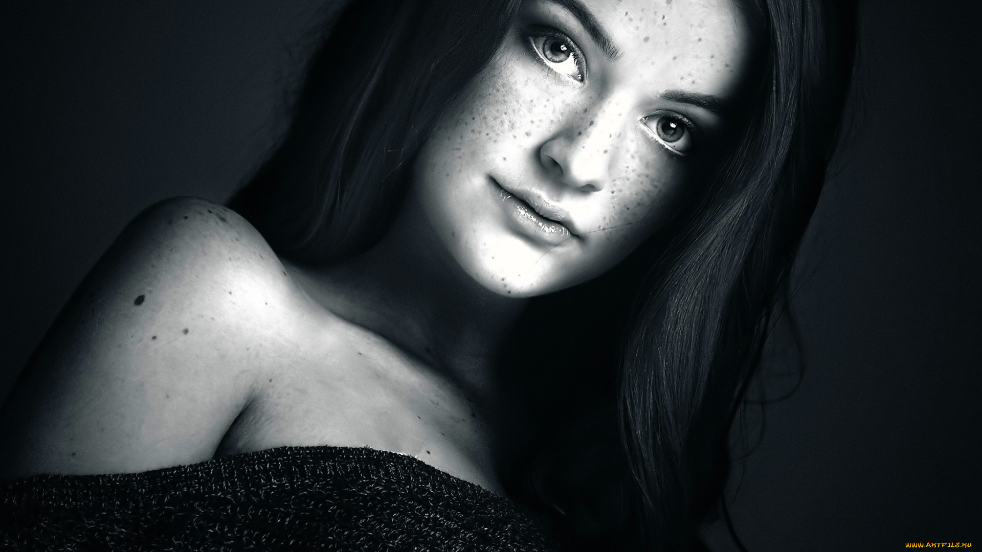 девушки, -, лица, , портреты, черно-белая, лицо