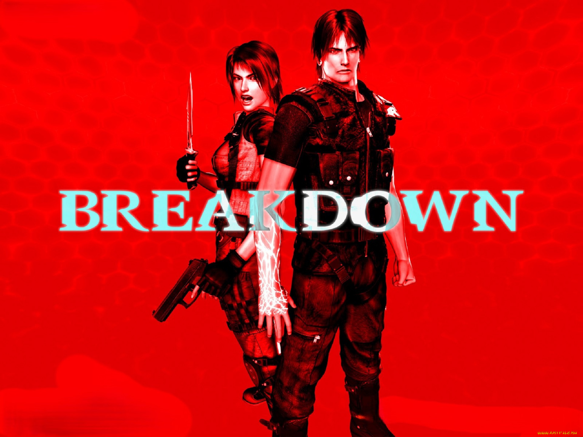 видео, игры, breakdown, персонажи, красный, фон