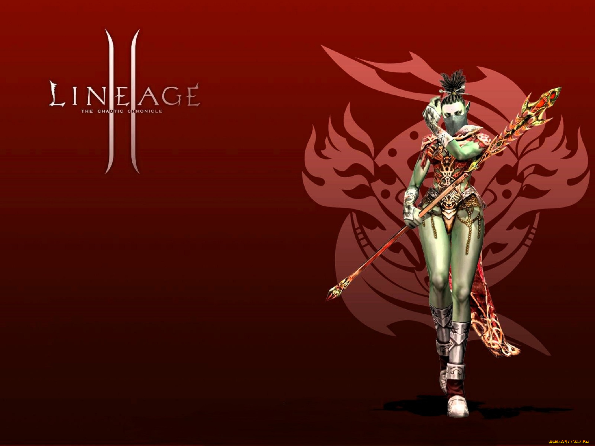 видео, игры, lineage, ii, , the, chaotic, chronicle, девушка, наряд, посох