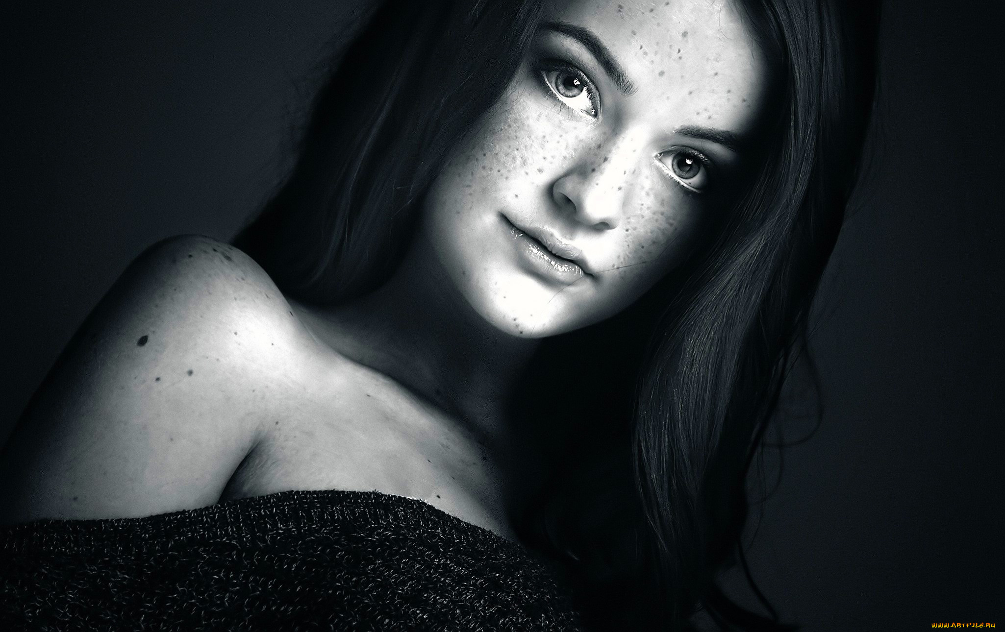 девушки, -, лица, , портреты, черно-белая, лицо