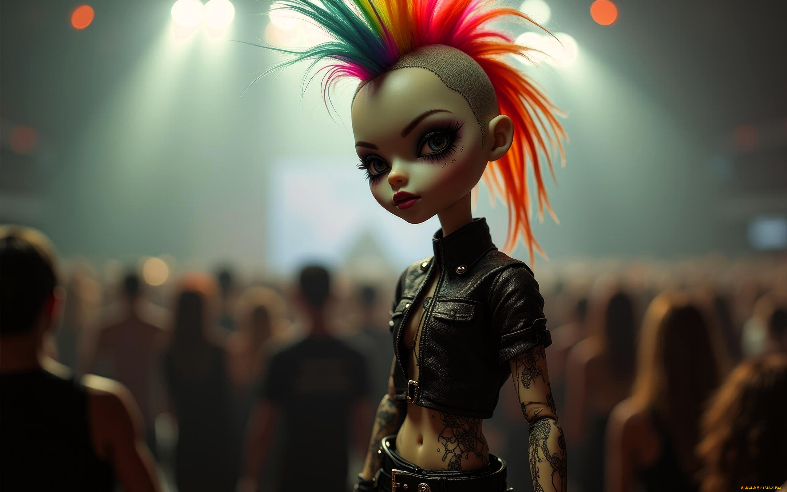3д, графика, другое, , other, кукла, девочка, панк, куртка, люди, концерт