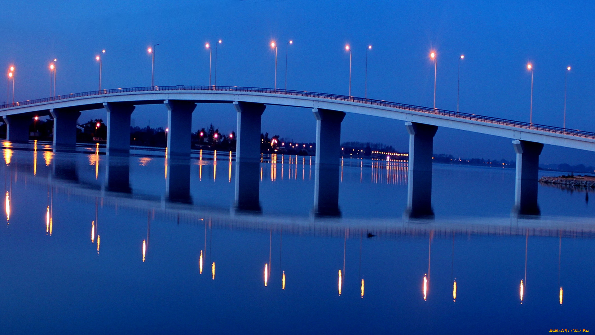 города, мосты, река