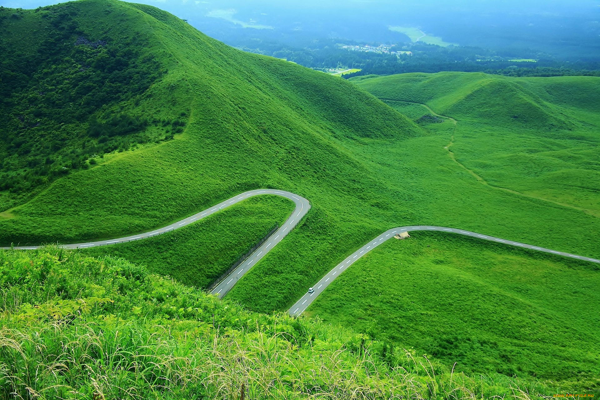 природа, дороги, пейзаж, серпантин