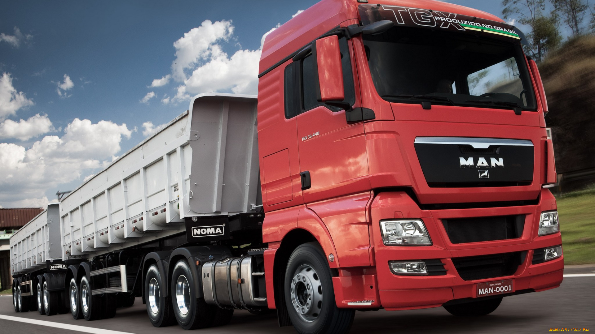 автомобили, man, tgx, 33-440, красный