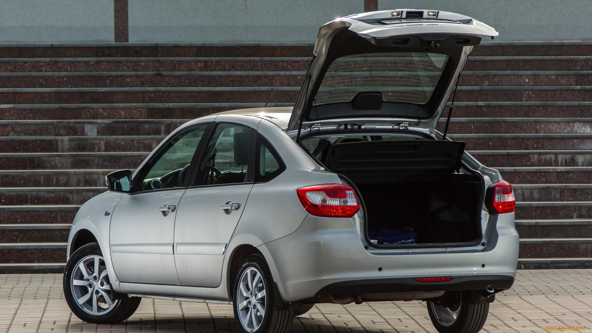 автомобили, ваз, лифтбек, granta, lada, серый, 2014г, 2191