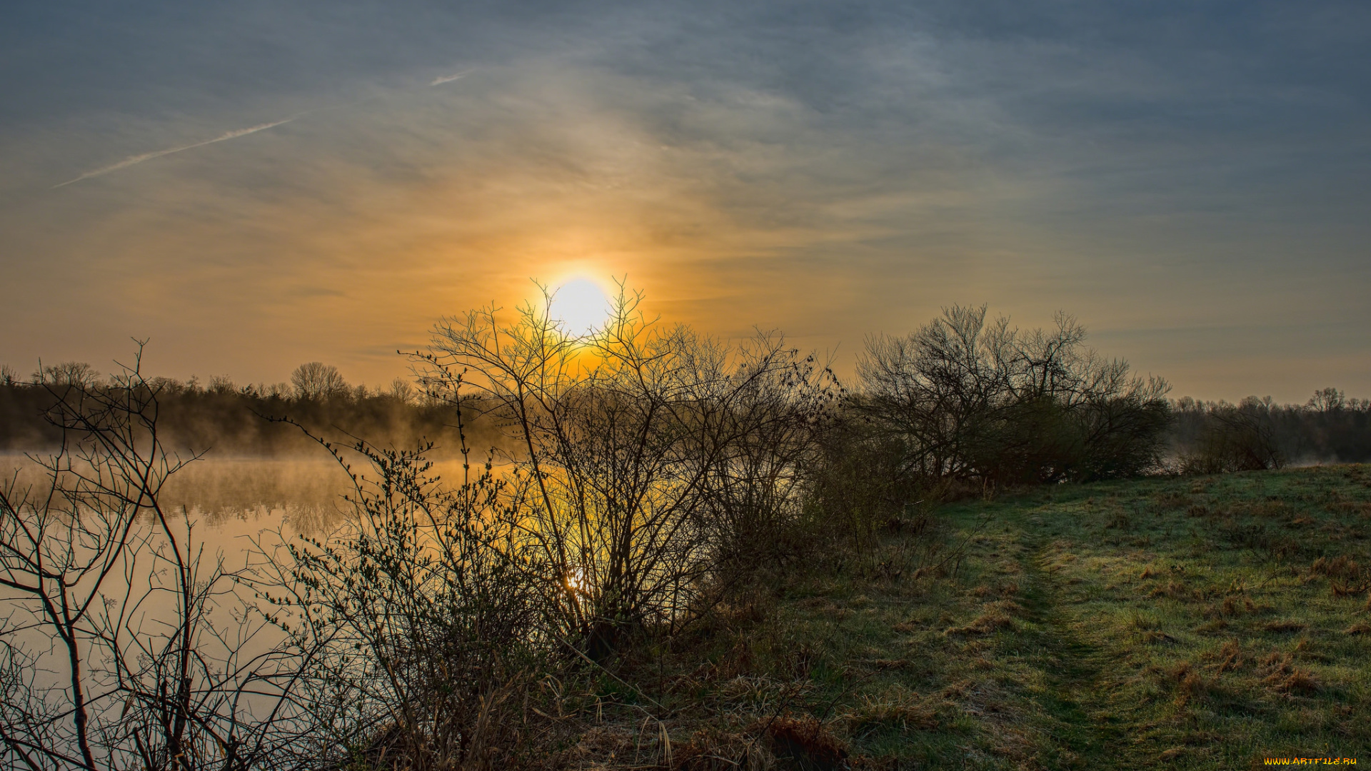 природа, восходы, закаты, туман, зорька, река, утро