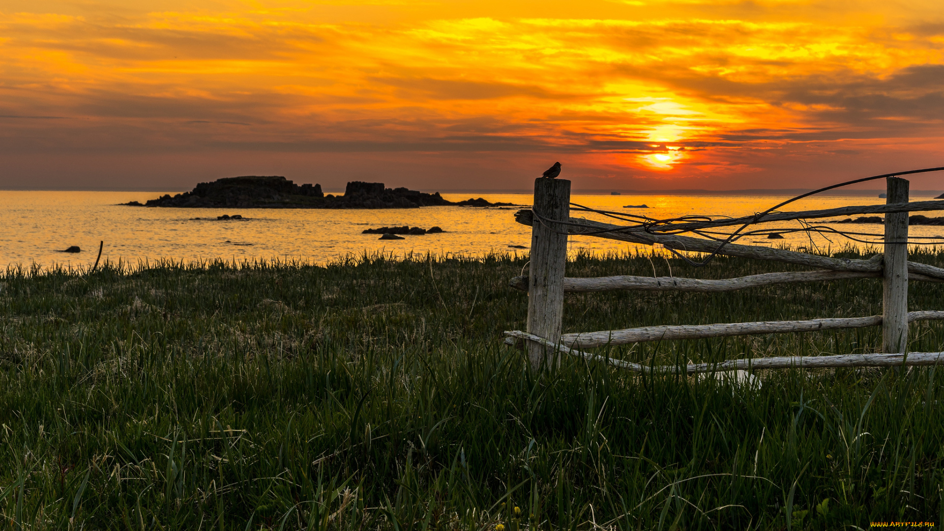 природа, восходы, закаты, зарево, тучи, водоем, вечер