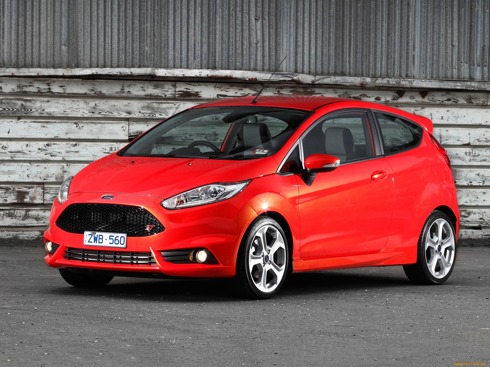 автомобили, ford, красный, 2013г, au-spec, 3-door, st, fiesta