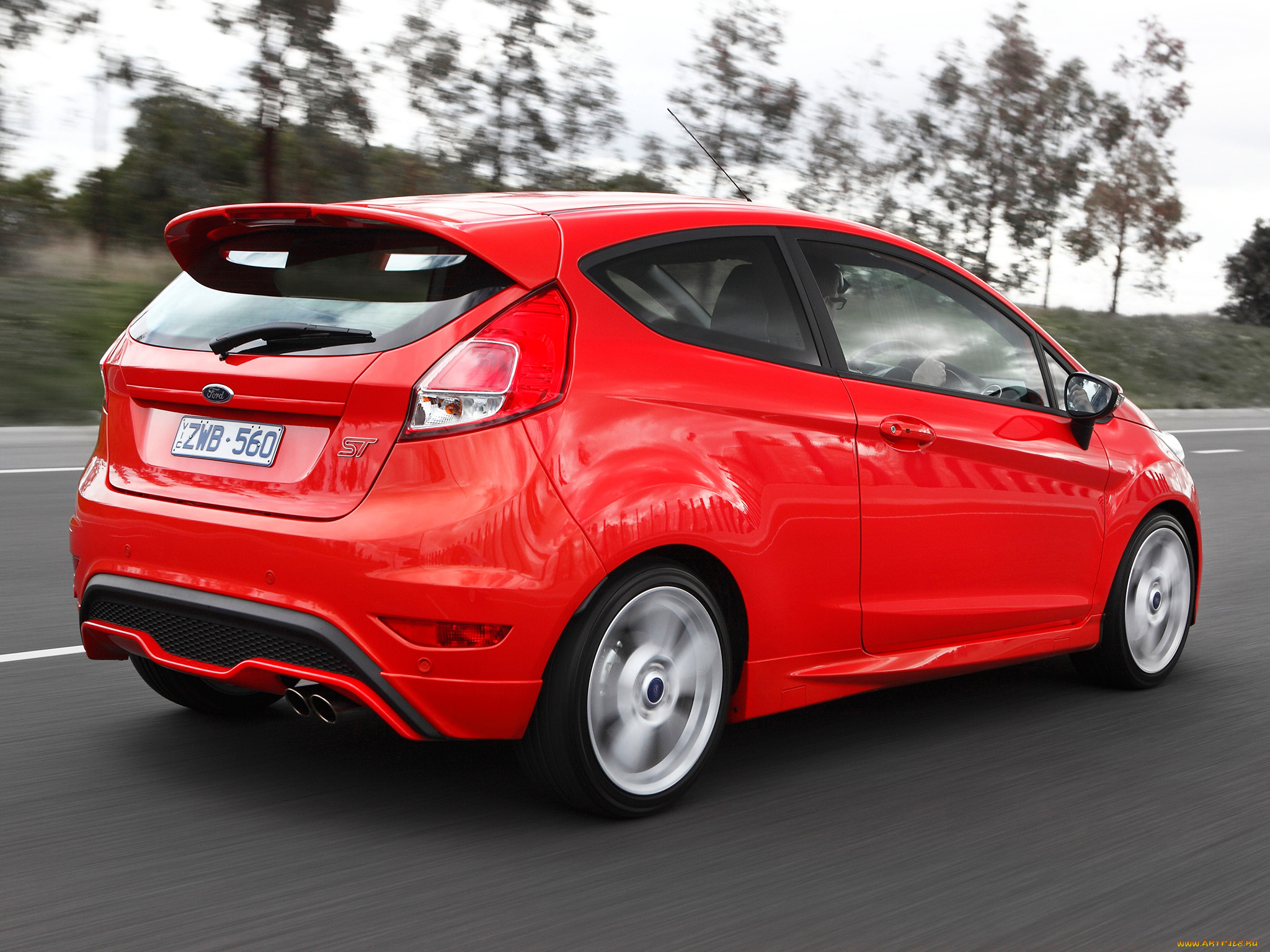 автомобили, ford, красный, 2013г, au-spec, fiesta, st, 3-door