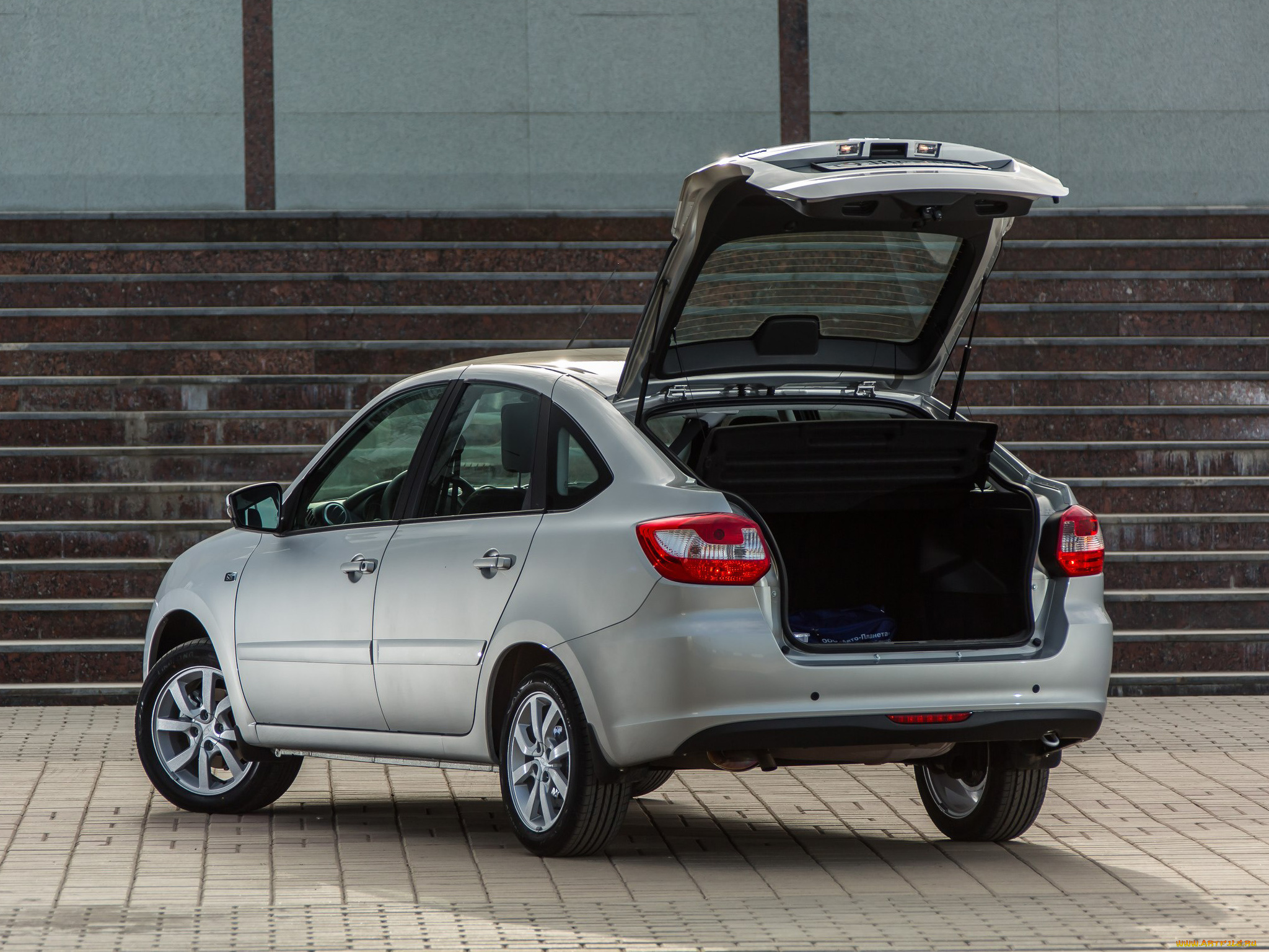 автомобили, ваз, лифтбек, granta, lada, серый, 2014г, 2191