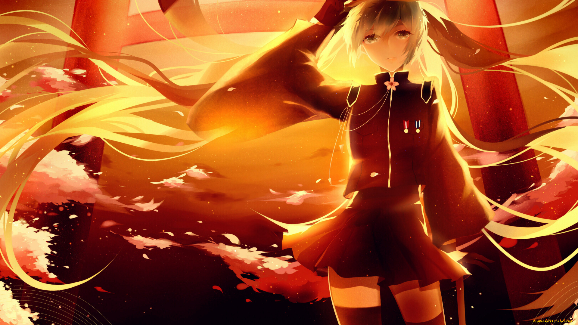 аниме, vocaloid, hatsune, miku, взгляд, девушка, арт, lococop