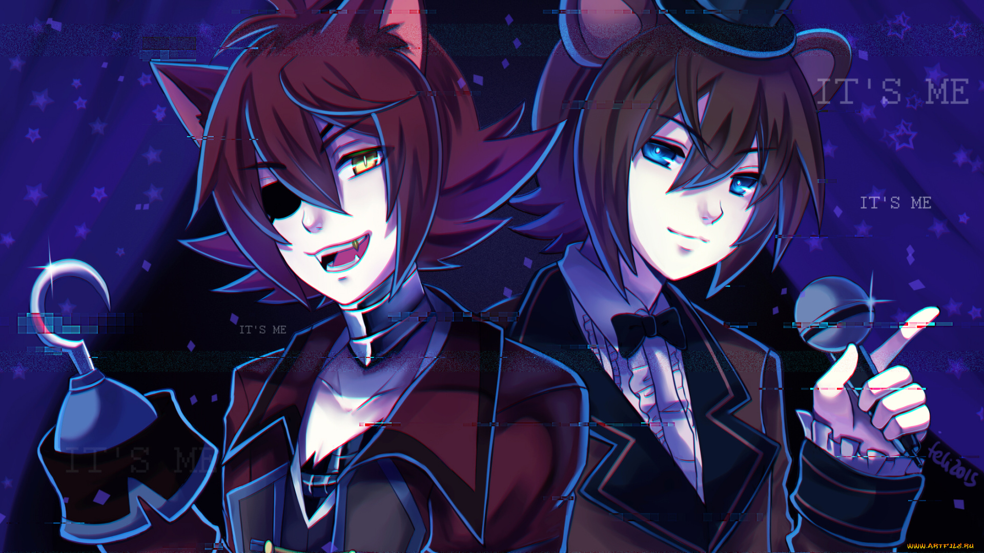 аниме, животные, , существа, микрофон, крюк, ушки, five, nights, at, freddy's, парни, freddy, fazbear, изображение, foxy