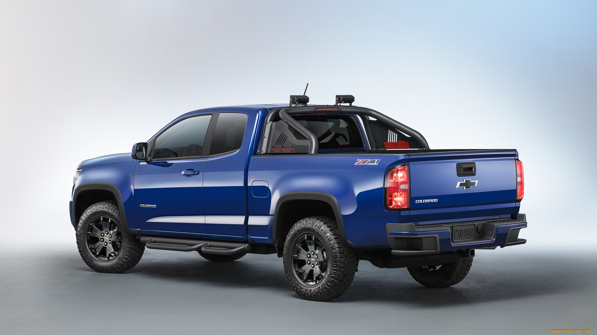 автомобили, chevrolet, colorado, 2016г, синий, extended, cab, trail, boss, z71
