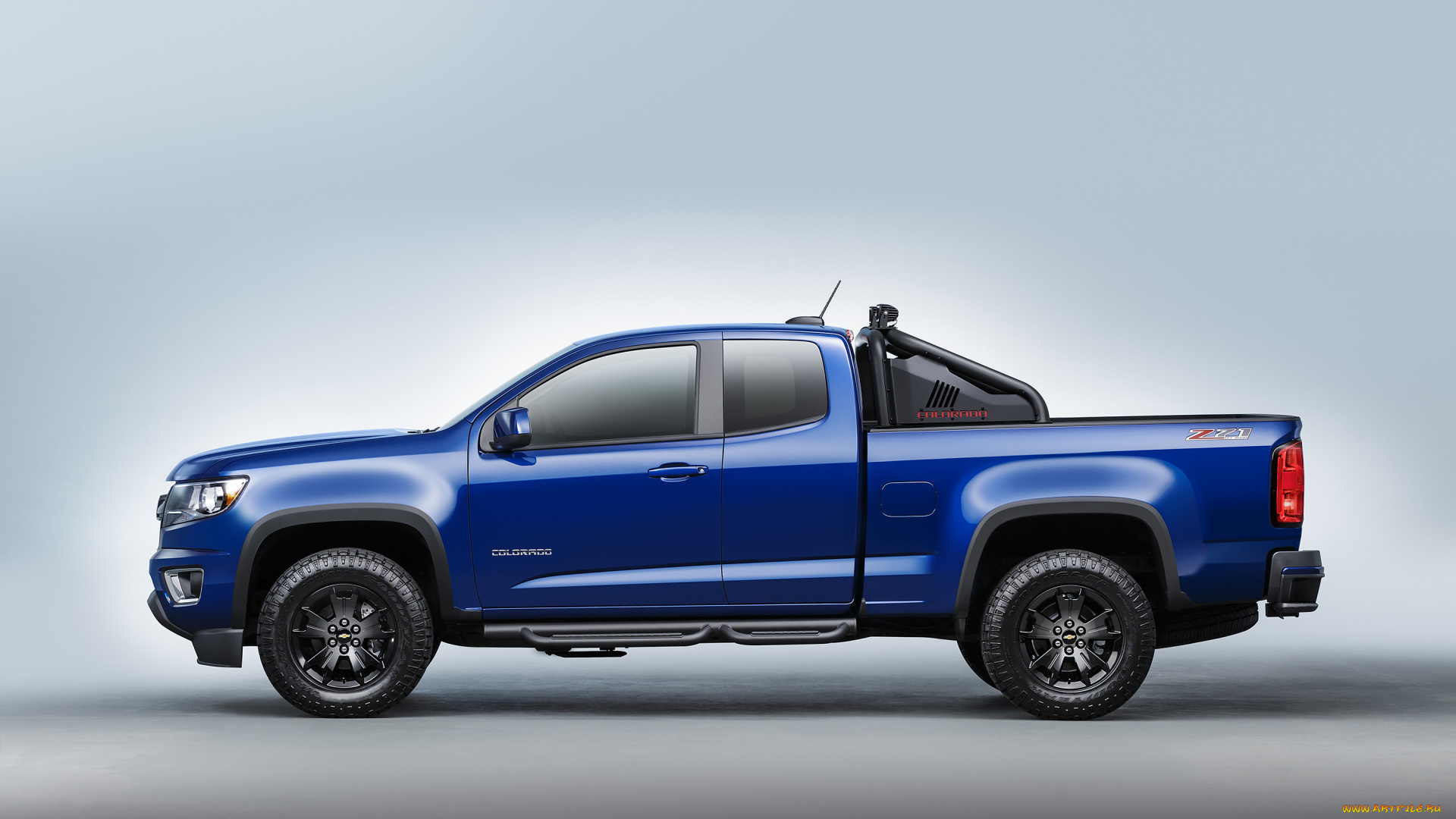 автомобили, chevrolet, colorado, синий, extended, cab, trail, boss, z71, 2016г