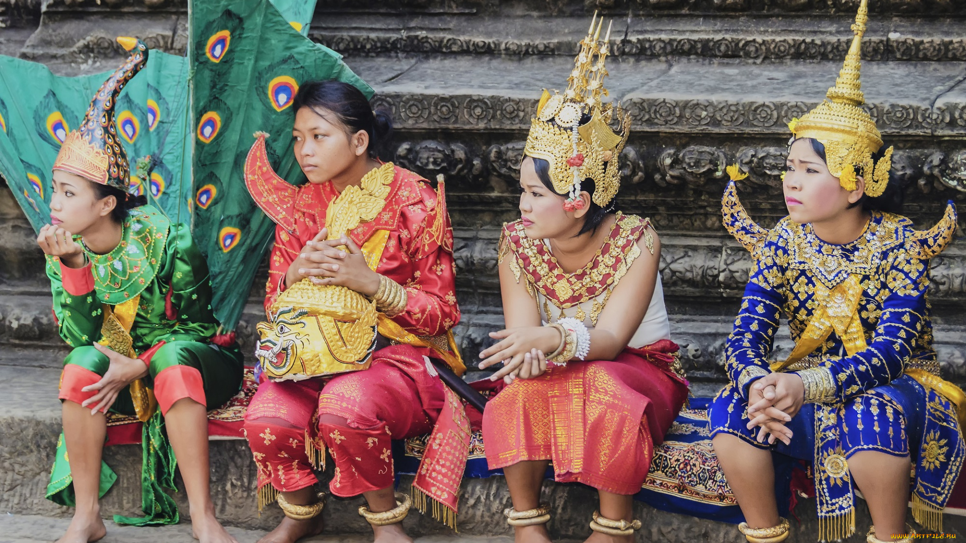 разное, маски, , карнавальные, костюмы, девушки, группа, костюмы