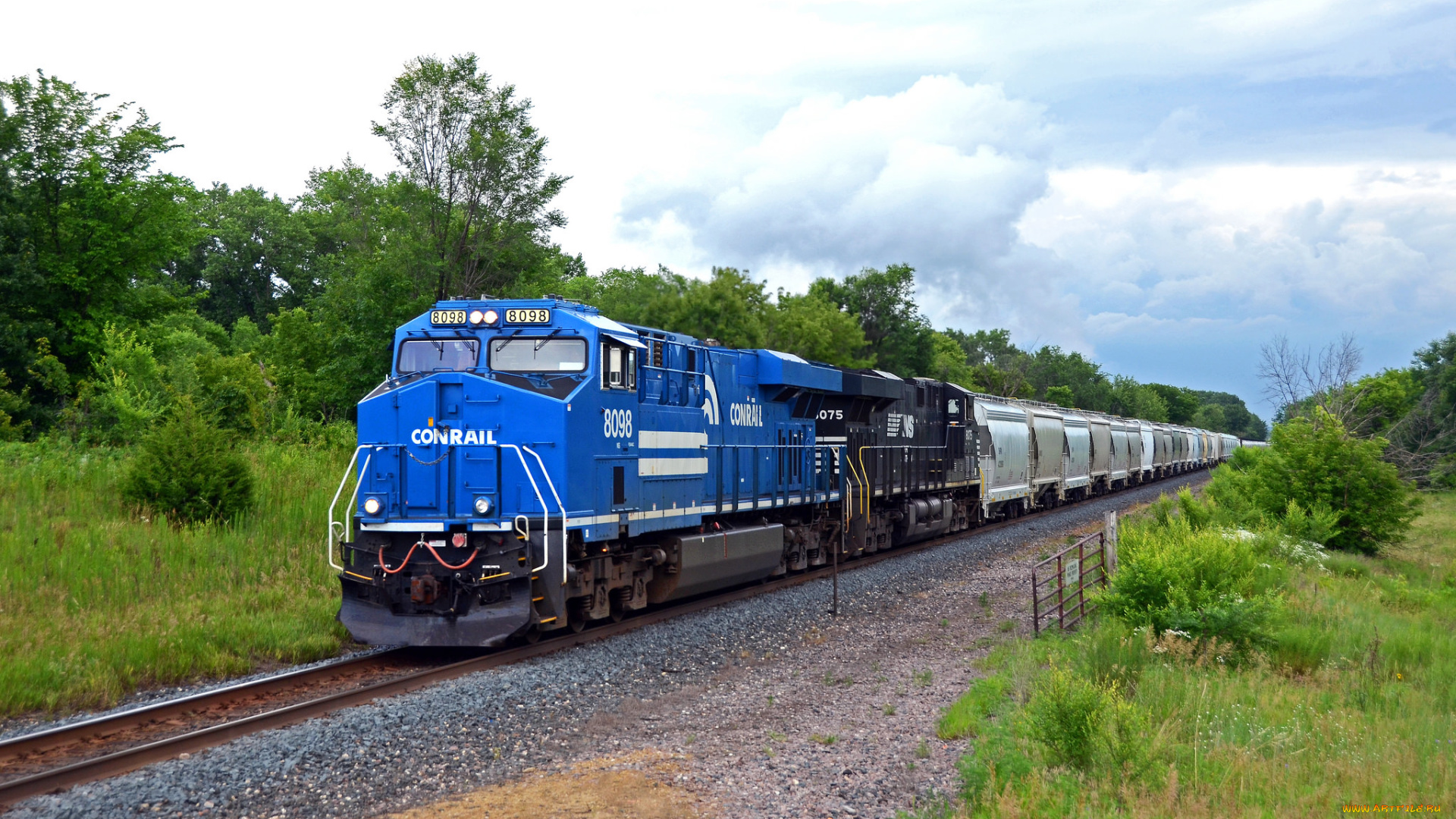 техника, поезда, локомотив, состав, дорога, рельсы, железная