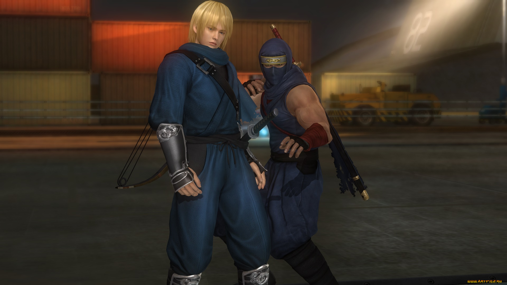 видео, игры, dead, or, alive, 5, девушка, взгляд, фон, оружие, ниндзя, поза