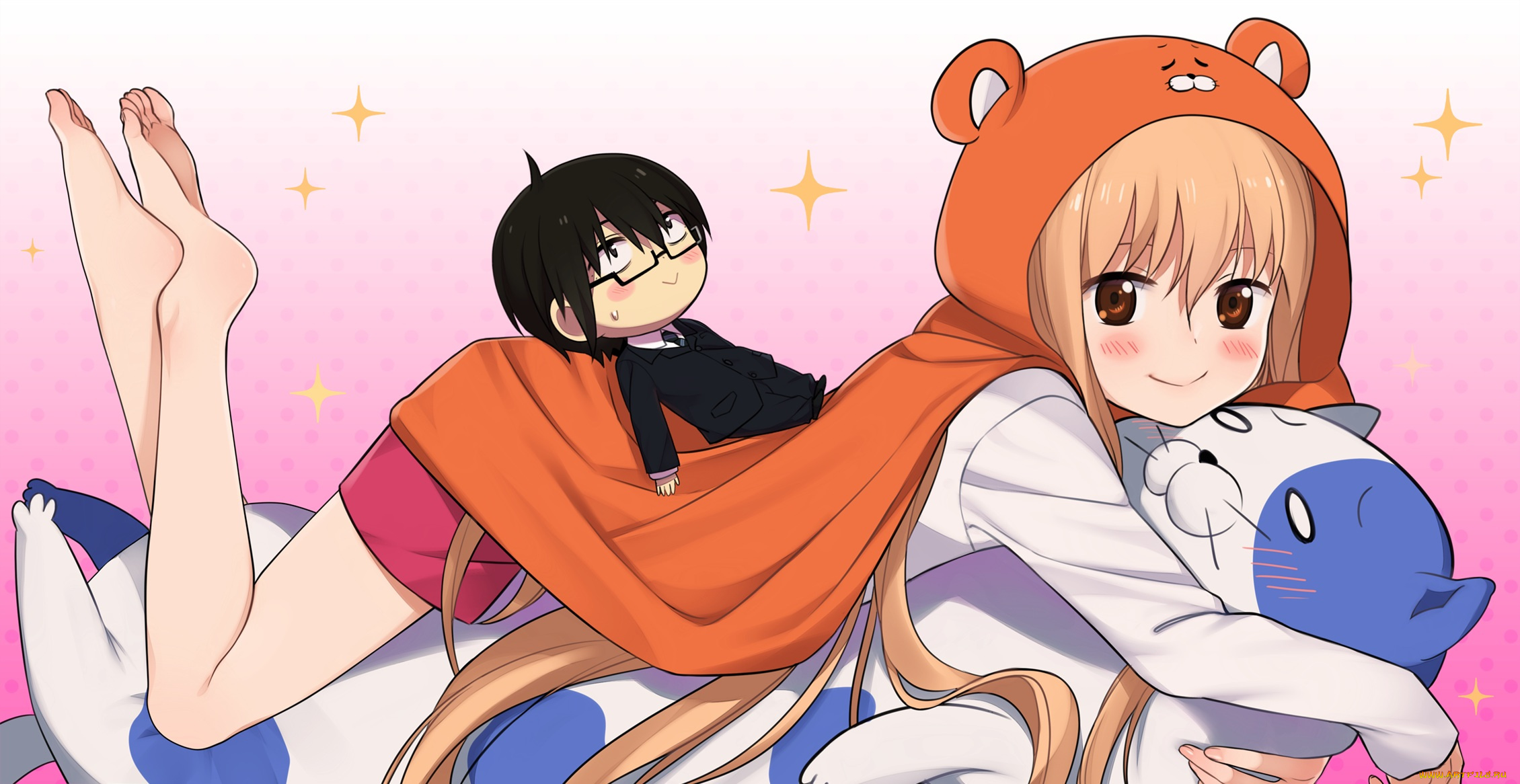 аниме, unknown, , другое, капюшон, игрушка, девушка, арт, eventh7, doma, umaru, himouto, umaru-chan