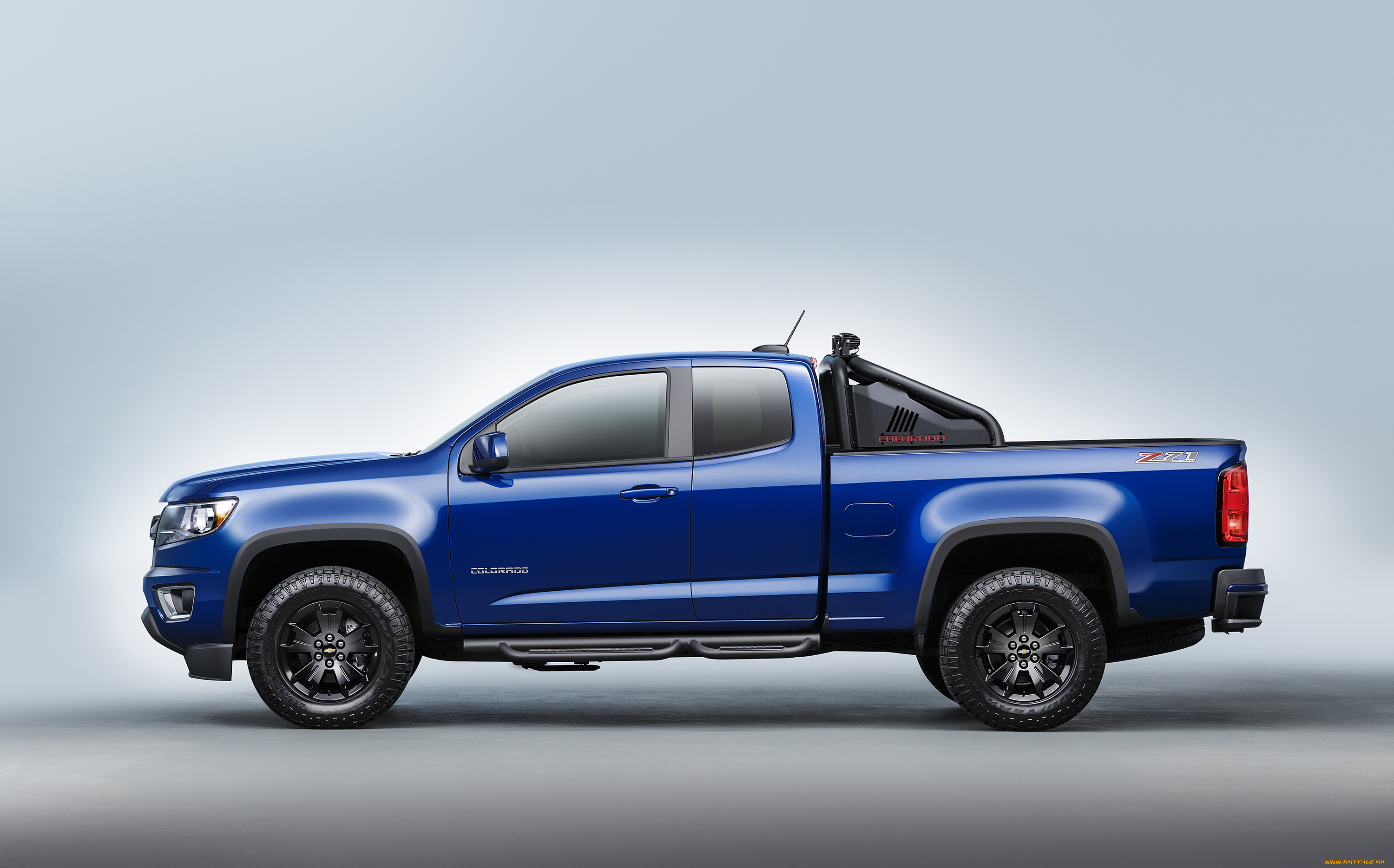 автомобили, chevrolet, colorado, синий, extended, cab, trail, boss, z71, 2016г