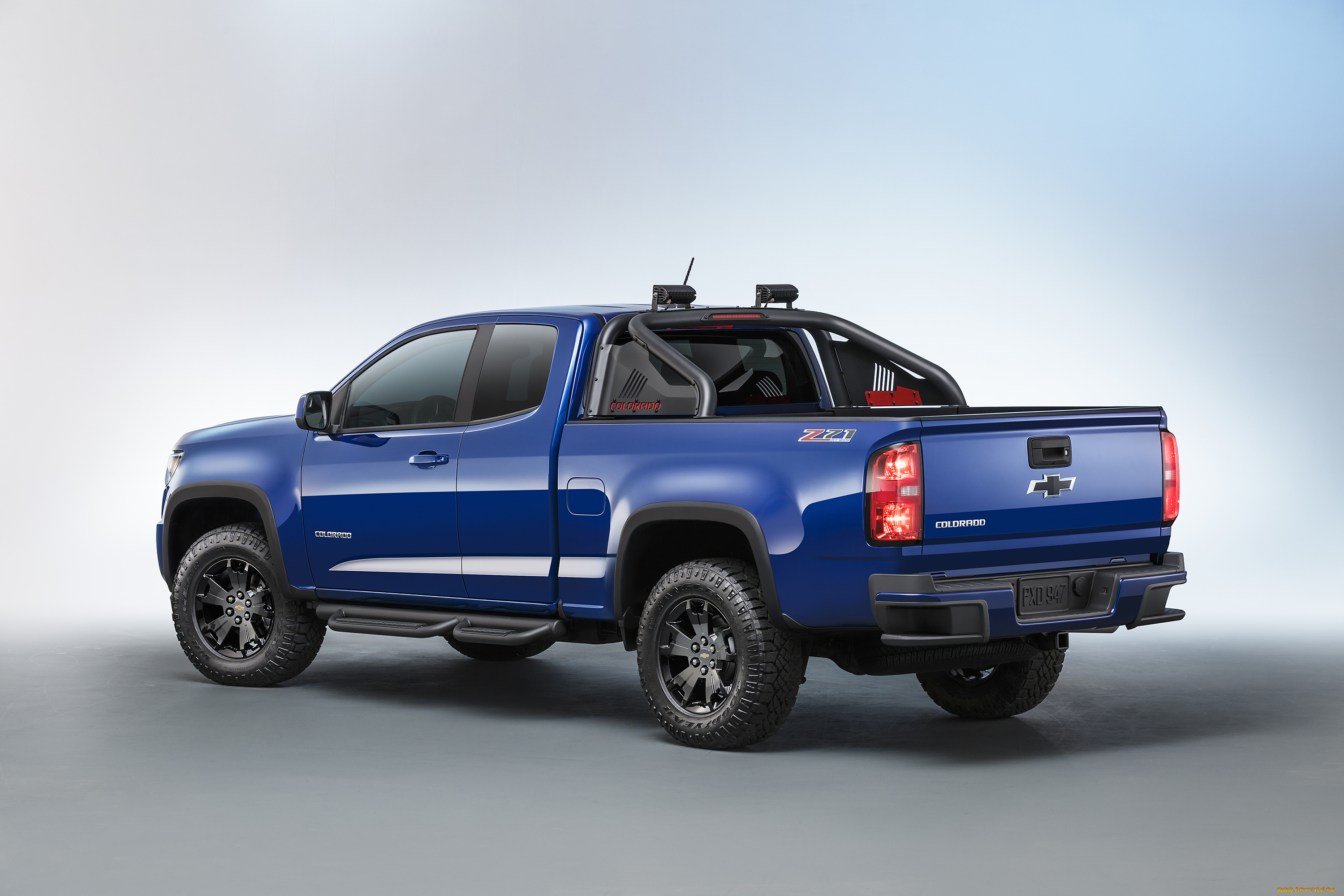 автомобили, chevrolet, colorado, 2016г, синий, extended, cab, trail, boss, z71