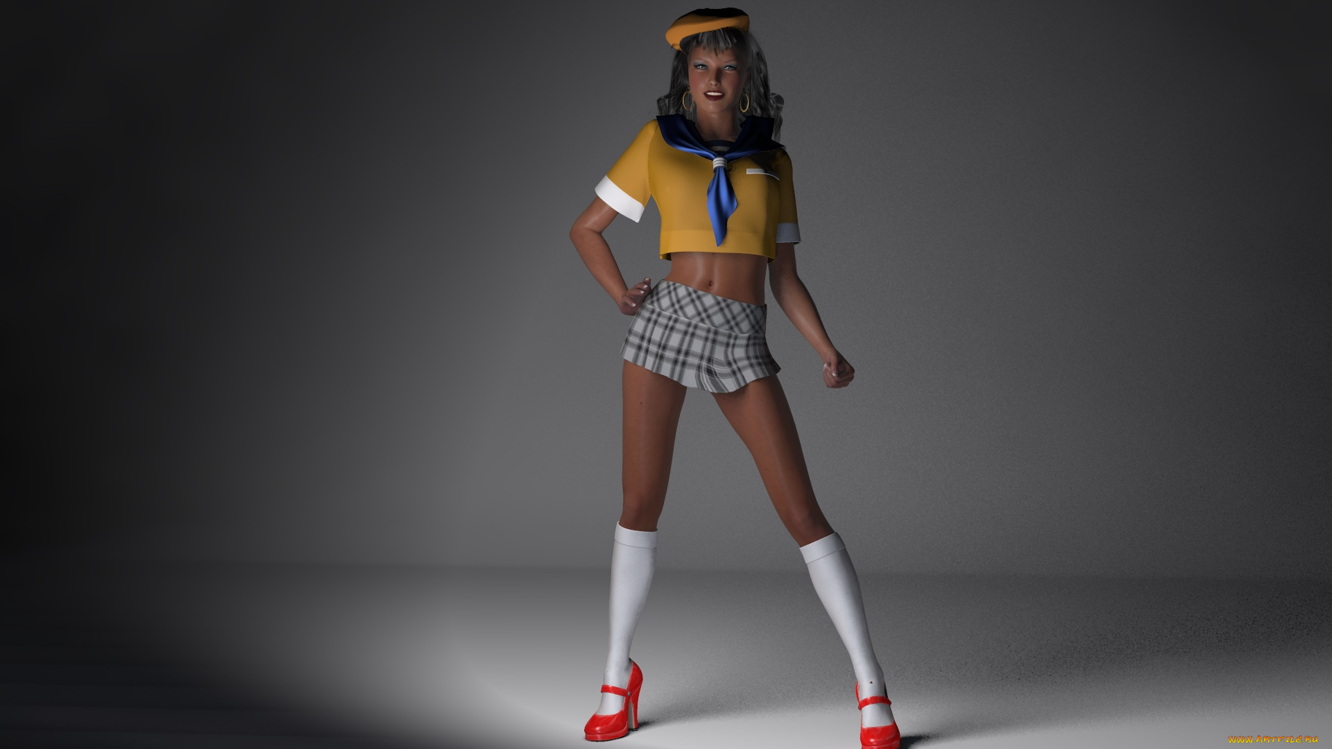 3д, графика, люди, , people, девушка, взгляд, фон