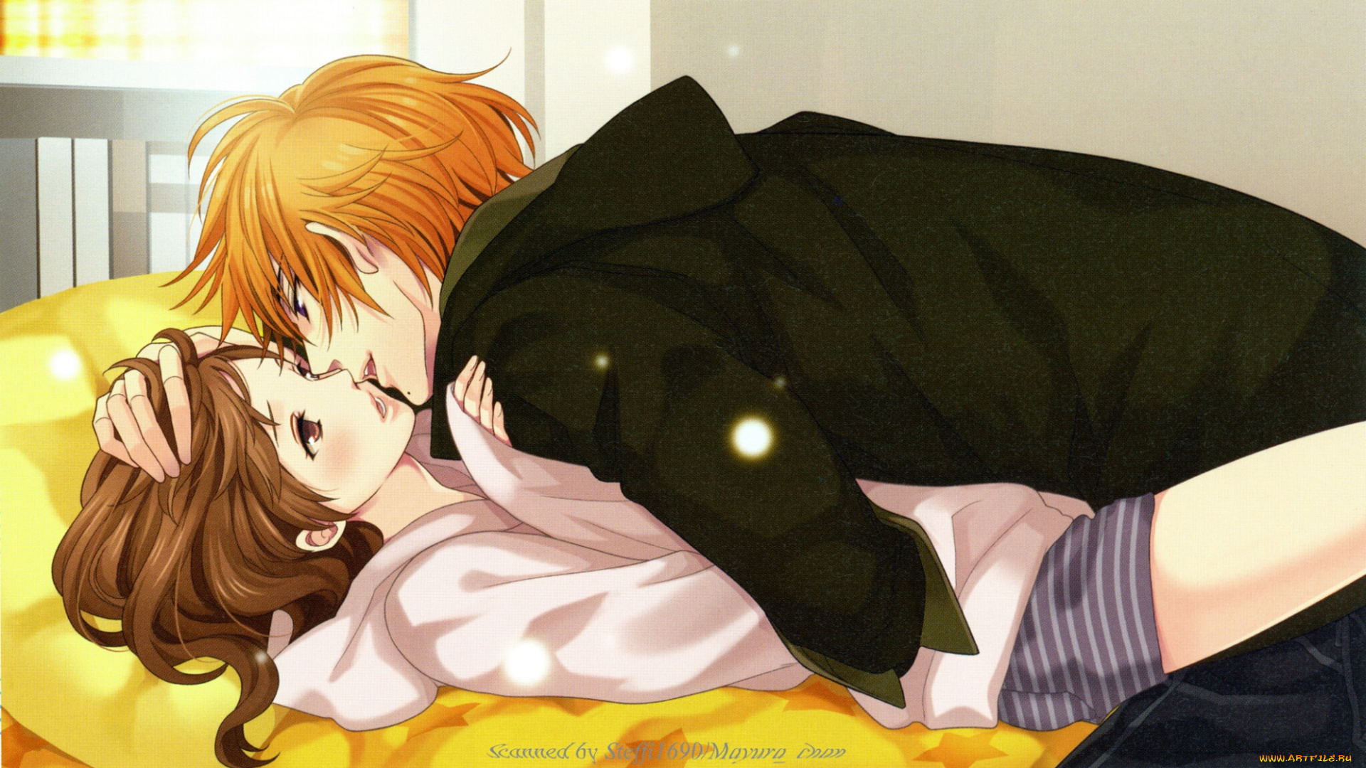 аниме, brothers, conflict, поцелуй