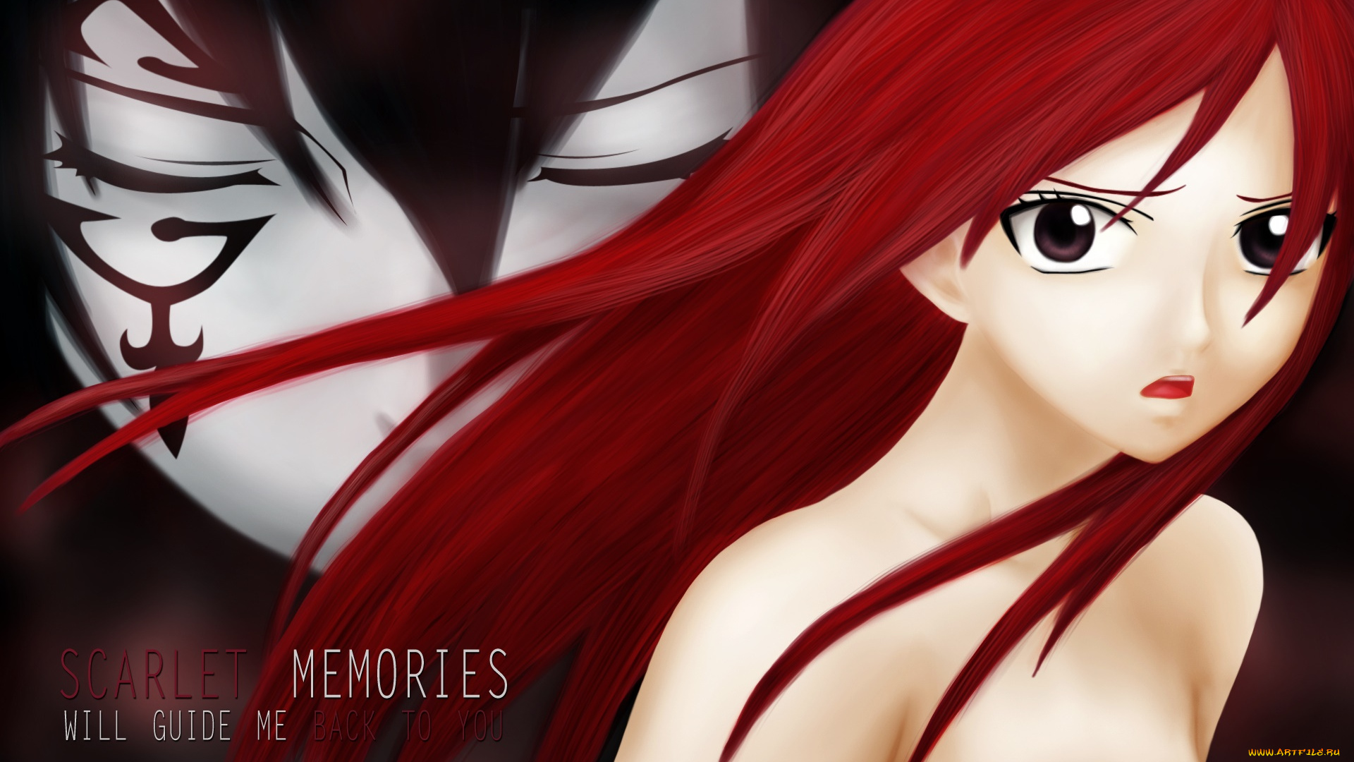 аниме, fairy, tail, фон, девушка, взгляд