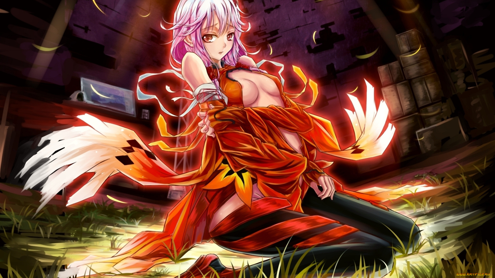 аниме, guilty, crown, девушка