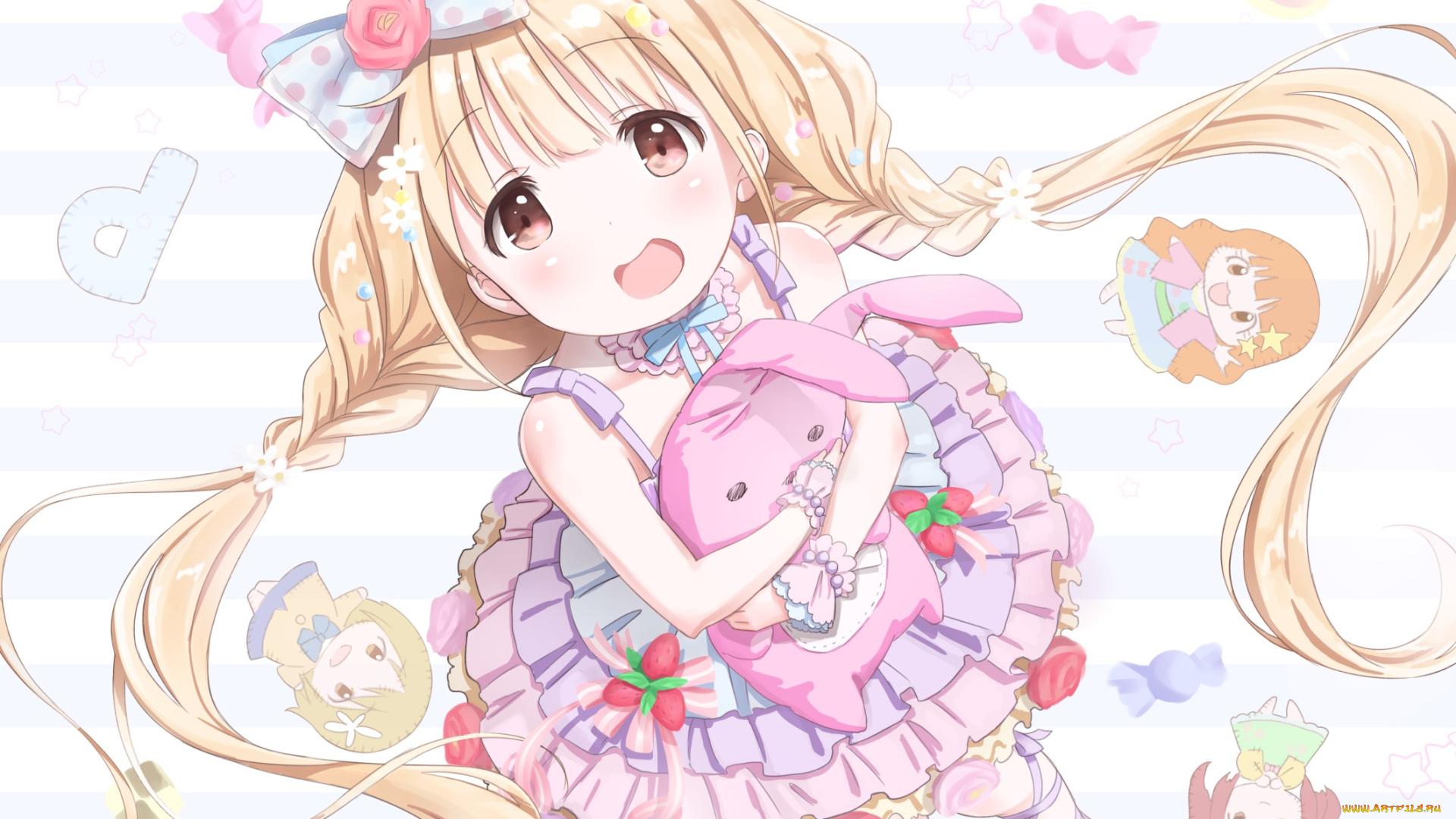 аниме, idolm@ster, девушка, взгляд, фон