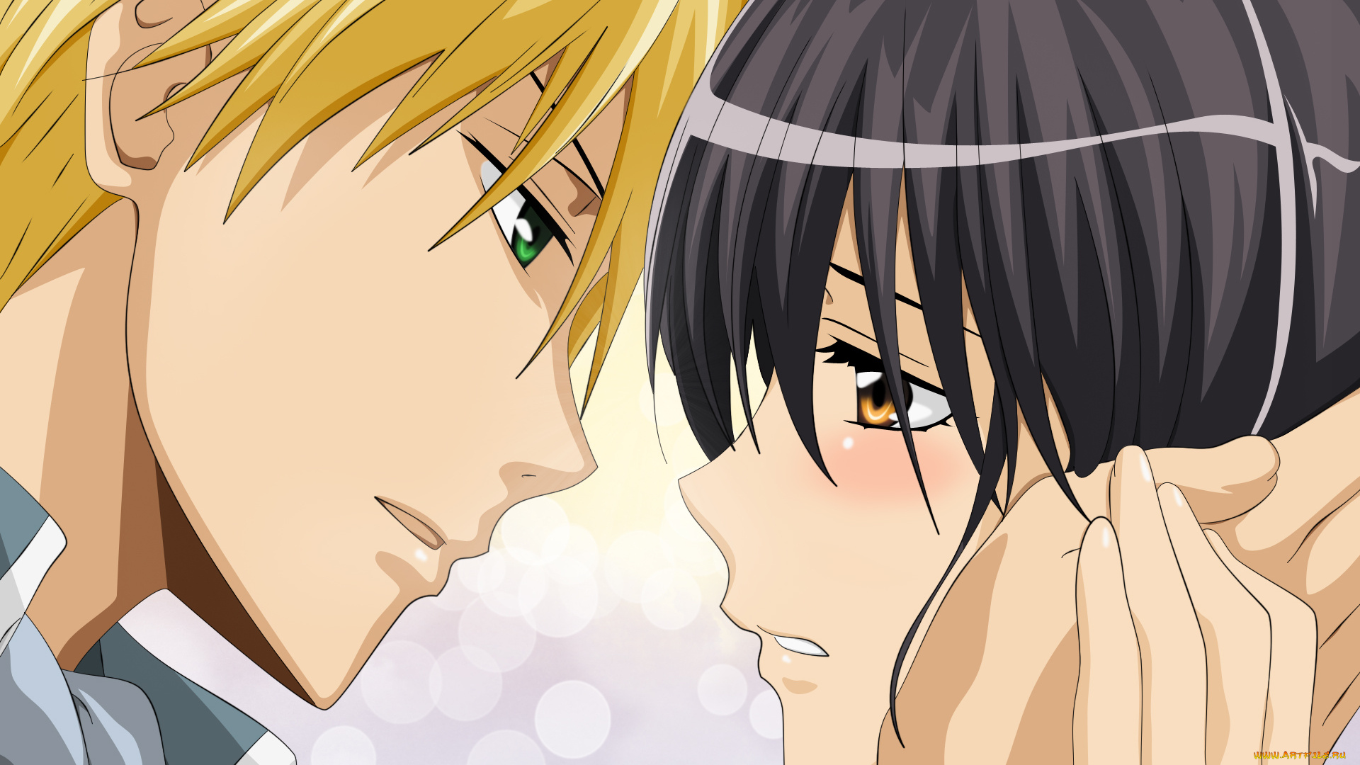 аниме, kaichou, wa, maid-sama, нежность, пара, романтика, любовь