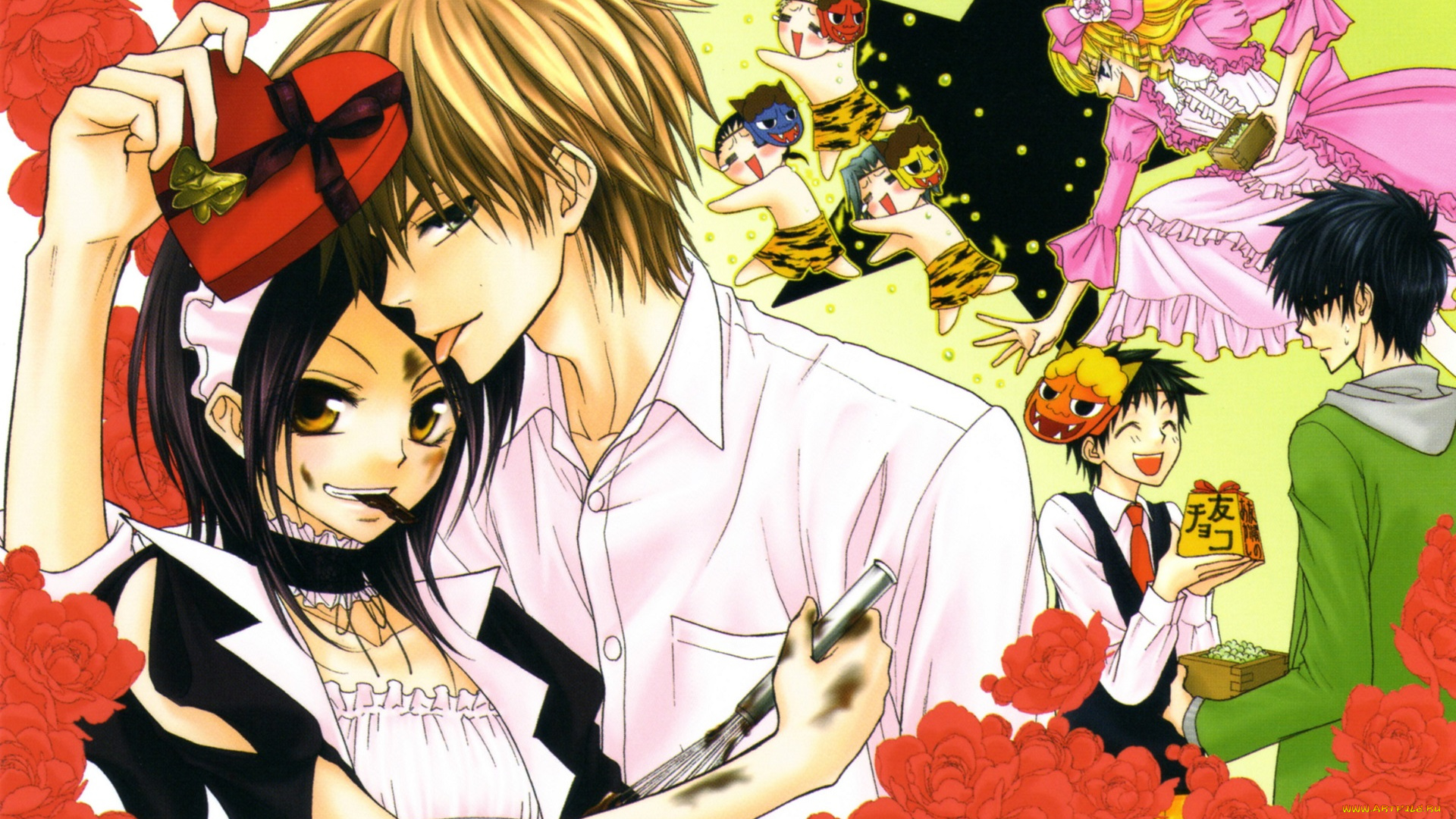 аниме, kaichou, wa, maid-sama, пара, персонажи