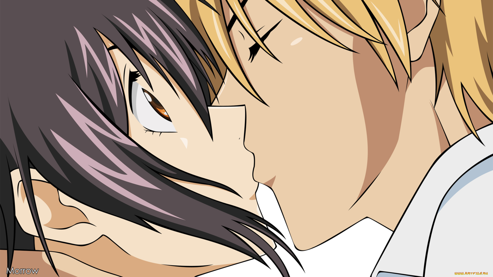 аниме, kaichou, wa, maid-sama, поцелуй, пара