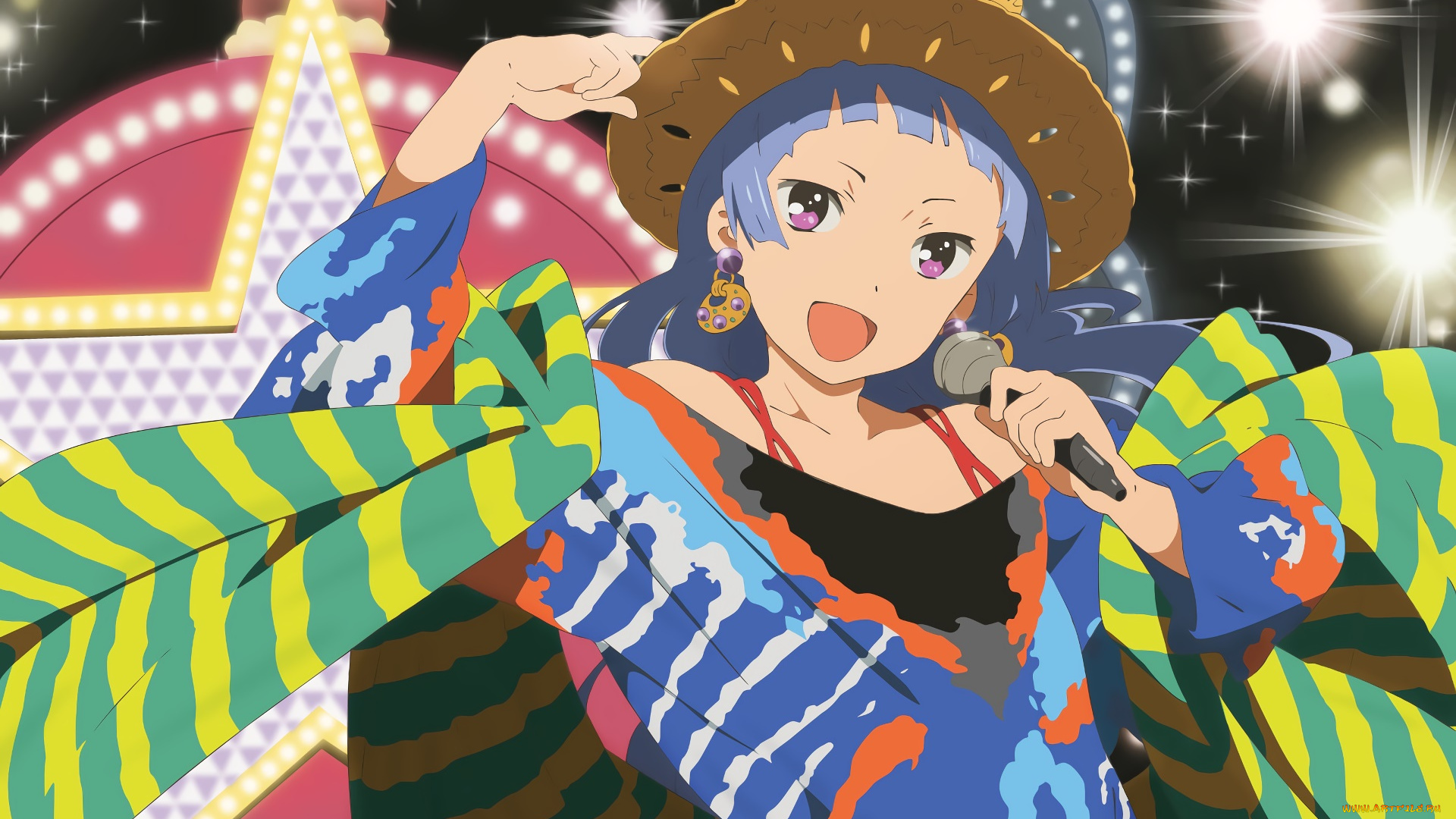 аниме, kannagi, взгляд, девушка, фон