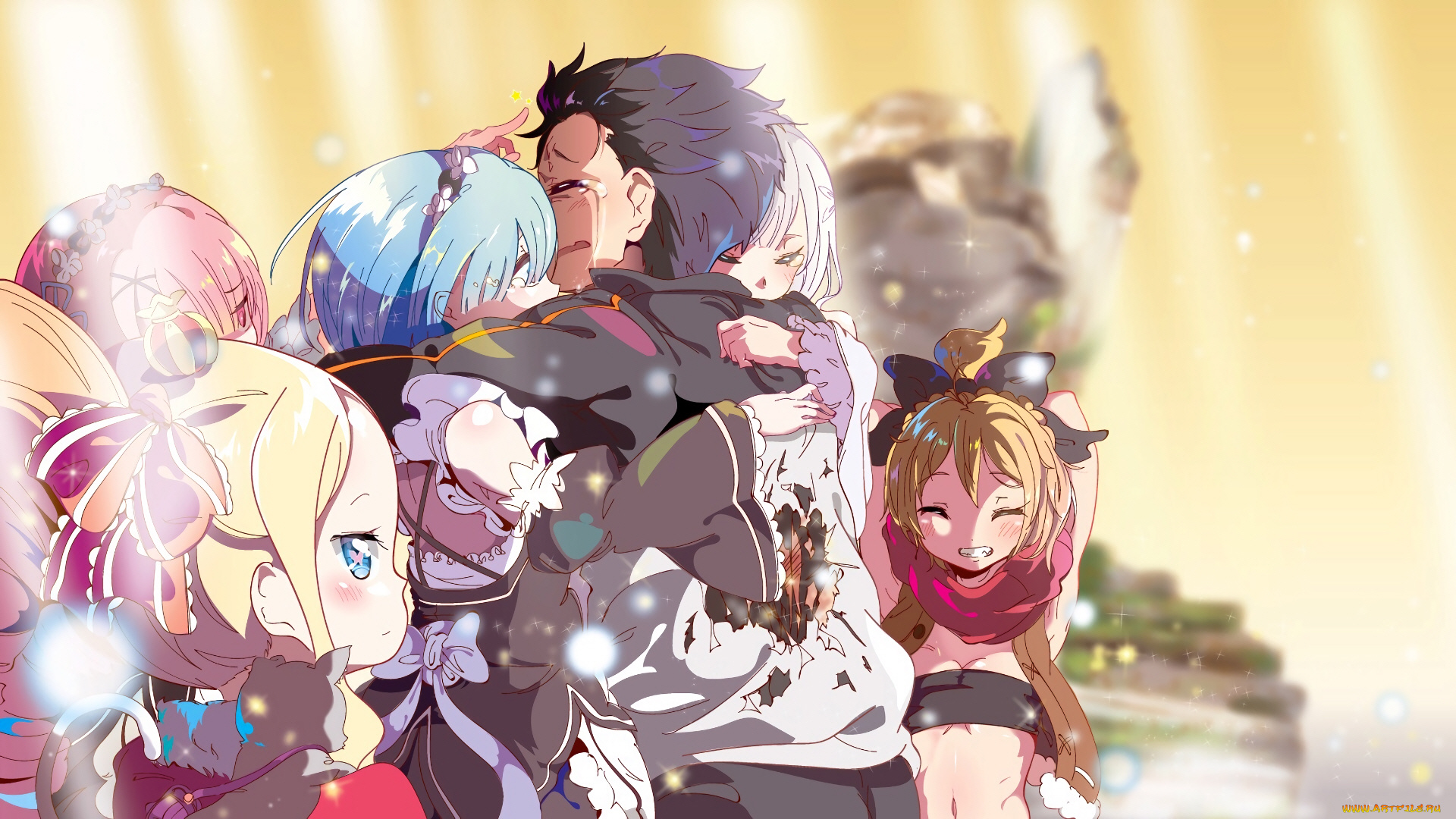 аниме, re, , zero, kara, hajimeru, isekai, seikatsu, слёзы, персонажи