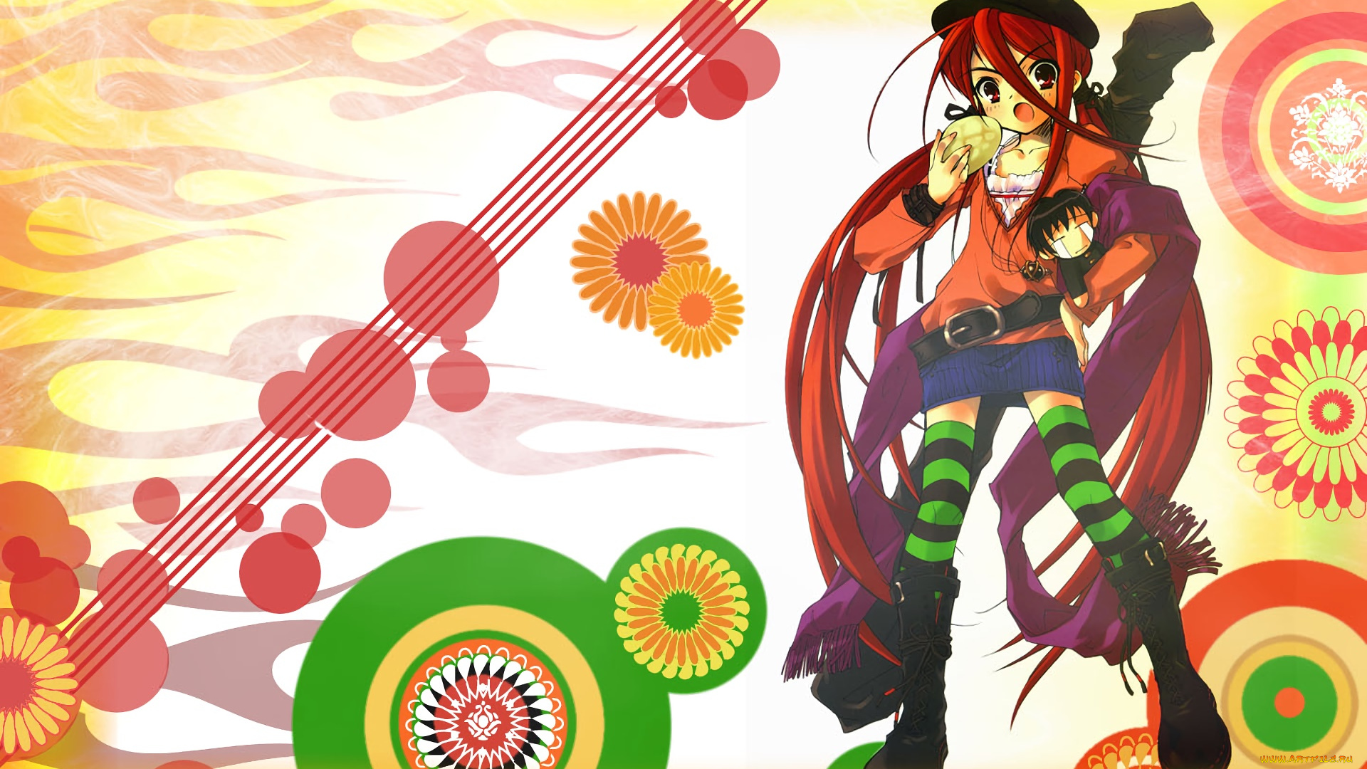 аниме, shakugan, no, shana, девушка, фон, взгляд