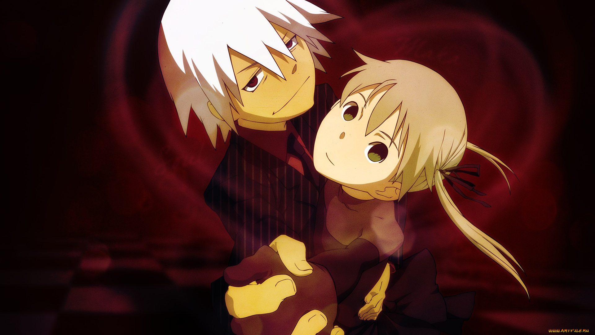 аниме, soul, eater, взгляд, фон, девушка, парень