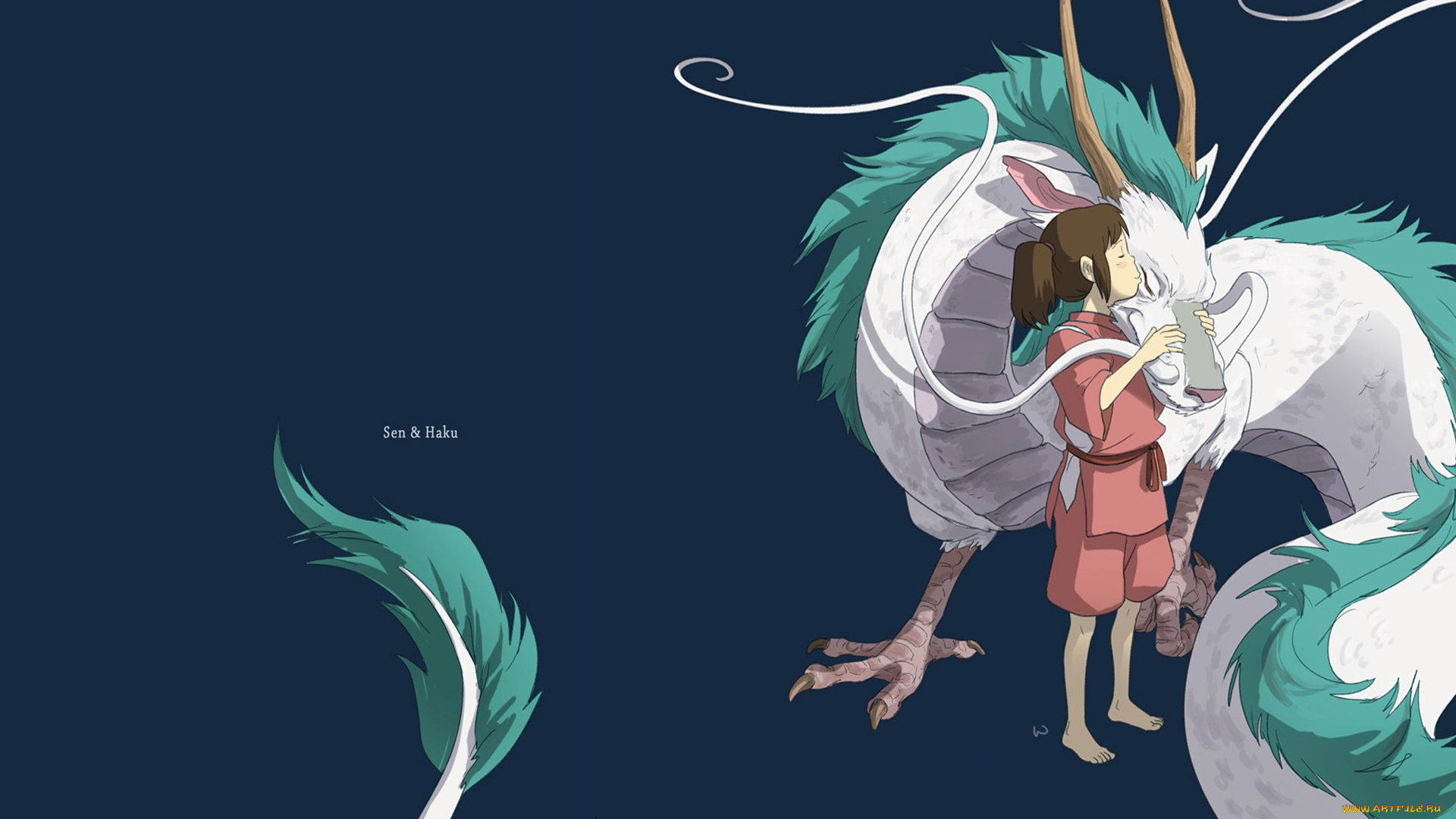 аниме, spirited, away, хаку, тихиро