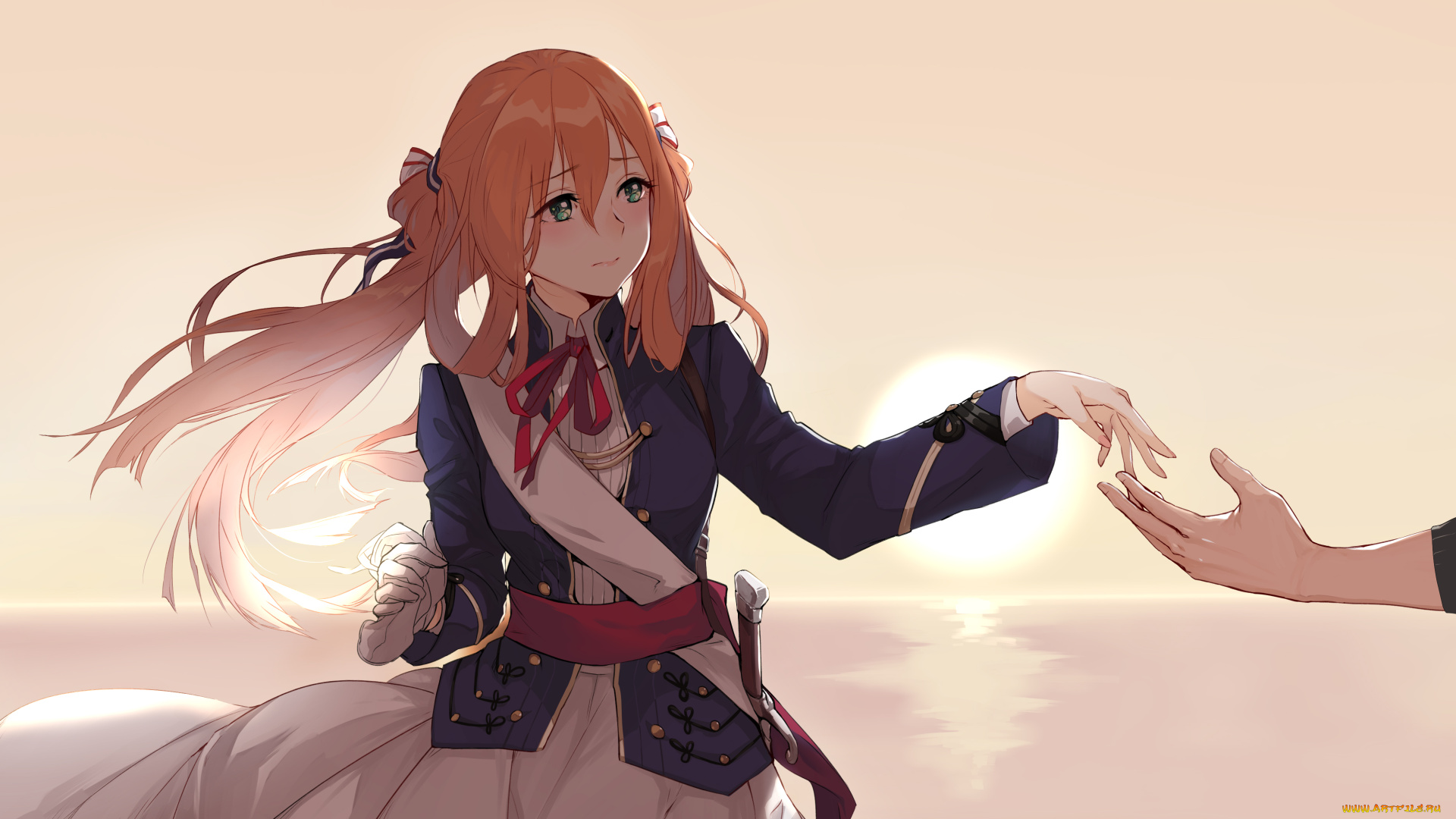 аниме, unknown, , другое, фон, взгляд, девушка