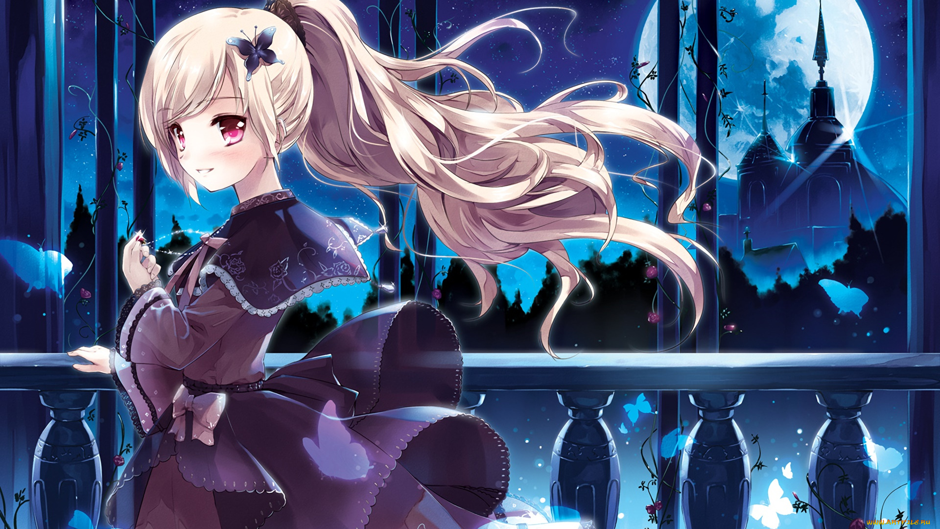 аниме, unknown, , другое, фон, взгляд, девушка